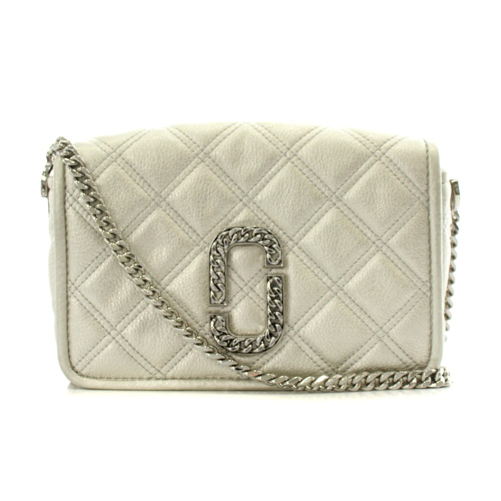 マークジェイコブス MARC JACOBS ザ ステータス THE STATUS ショルダーバッグ キルティング チェーン レザー シルバー色 /AN40 レディース  260423