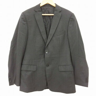 ジーゼニア Z Zegna ジャケット スーツ テーラード ストライプ シングルボタン 2B 総裏 サイドベンツ ウール グレー 48 メンズ 【中古】【ベクトル 古着】 180719 ブランド古着ベクトルプレミアム店
