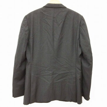 ジーゼニア Z Zegna ジャケット スーツ テーラード ストライプ シングルボタン 2B 総裏 サイドベンツ ウール グレー 48 メンズ 【中古】【ベクトル 古着】 180719 ブランド古着ベクトルプレミアム店