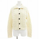 【中古】キャバン CABaN 23AW ウールハンドニットケーブルポロカーディガン ローゲージ 長袖 F アイボリー 39-02-34-02011 /AE レディース 【ベクトル 古着】 250602