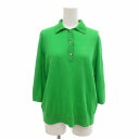 【中古】6 ROKU BEAUTY&YOUTH B&Y ロク ビューティーアンドユース 美品 SHIRT KNIT ニットポロシャツ カットソー 半袖 F 緑 グリーン 8613-199-0162 /FT レディース 【ベクトル 古着】 250602