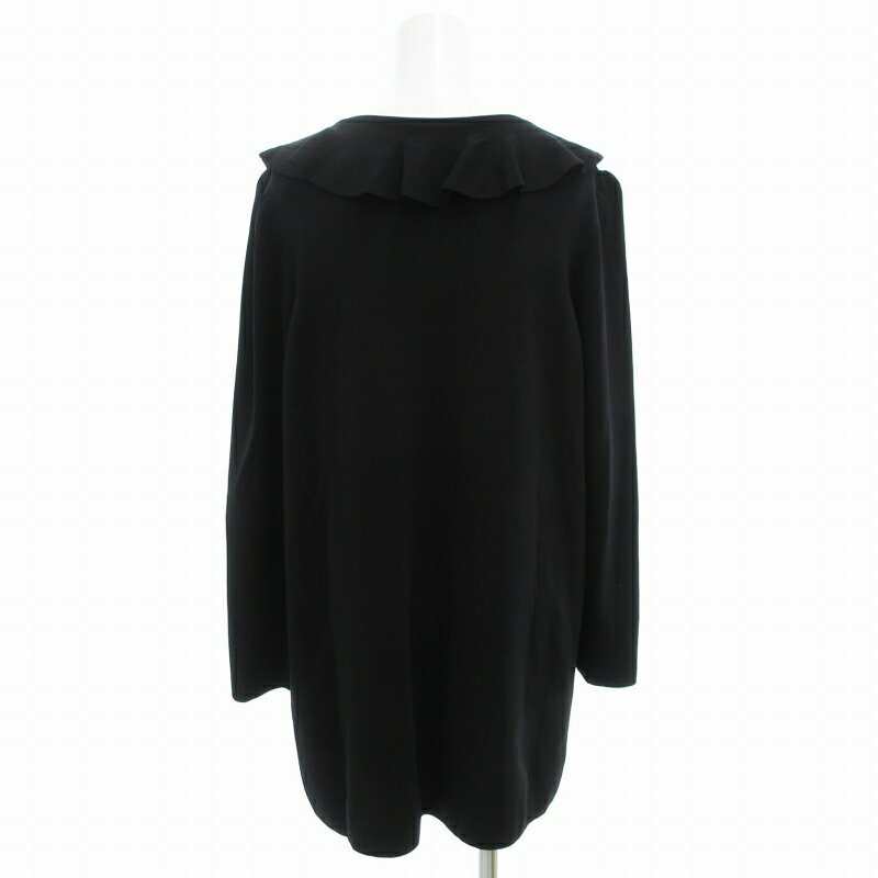 【中古】トゥービーシック TO BE CHIC ニードルレースニットコンビ チュニック ワンピース 長袖 フリル 総柄 42 黒 ブラック W5N12-866-09 /GV レディース 【ベクトル 古着】 250614