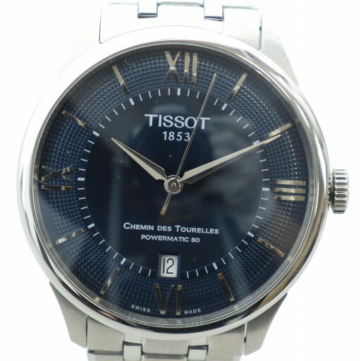 【中古】ティソ TISSOT ティソ シュマン・デ・トゥレル パワーマティック80 39 MM 腕時計 ウォッチ 自動巻き ローマン 青文字盤 ロゴ デイト カレンダー付き シルバー色 T139807 /MQ メンズ 【ベクトル 古着】 250706 【中古】ティソ TISSOT ティソ シュマン・デ・トゥレル パワーマティック80 39 MM 腕時計 ウォッチ 自動巻き ローマン 青文字盤 ロゴ デイト カレンダー付き シルバー色 T139807 /MQ メンズ 【ベクトル 古着】 250706