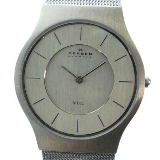【中古】スカーゲン SKAGEN 腕時計 ウォッチ クォーツ 白文字盤 ロゴ シルバー色 233LSS /MQ メンズ 【ベクトル 古着】 250818 【中古】スカーゲン SKAGEN 腕時計 ウォッチ クォーツ 白文字盤 ロゴ シルバー色 233LSS /MQ メンズ 【ベクトル 古着】 250818