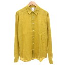 【中古】ホープ HOPE カジュアルシャツ 麻 リネン 長袖 46 38 マスタード /AE メンズ レディース 【ベクトル 古着】 250814