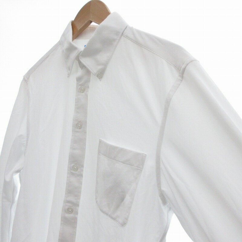 【中古】ワークウェアスーツ WWS 究極のボタンダウンシャツ 長袖 ストレッチ L 白 /UO メンズ 【ベクトル 古着】 250812
