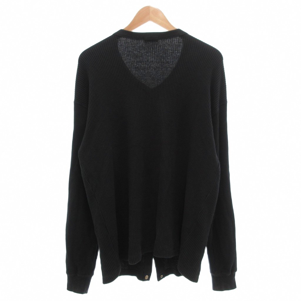 【中古】B&Y ユナイテッドアローズ BEAUTY&YOUTH ビューティー&ユース ヘビー サーマル クルーネック カーディガン L 黒 ブラック 1227-199-0760 /UO メンズ 【ベクトル 古着】 250820