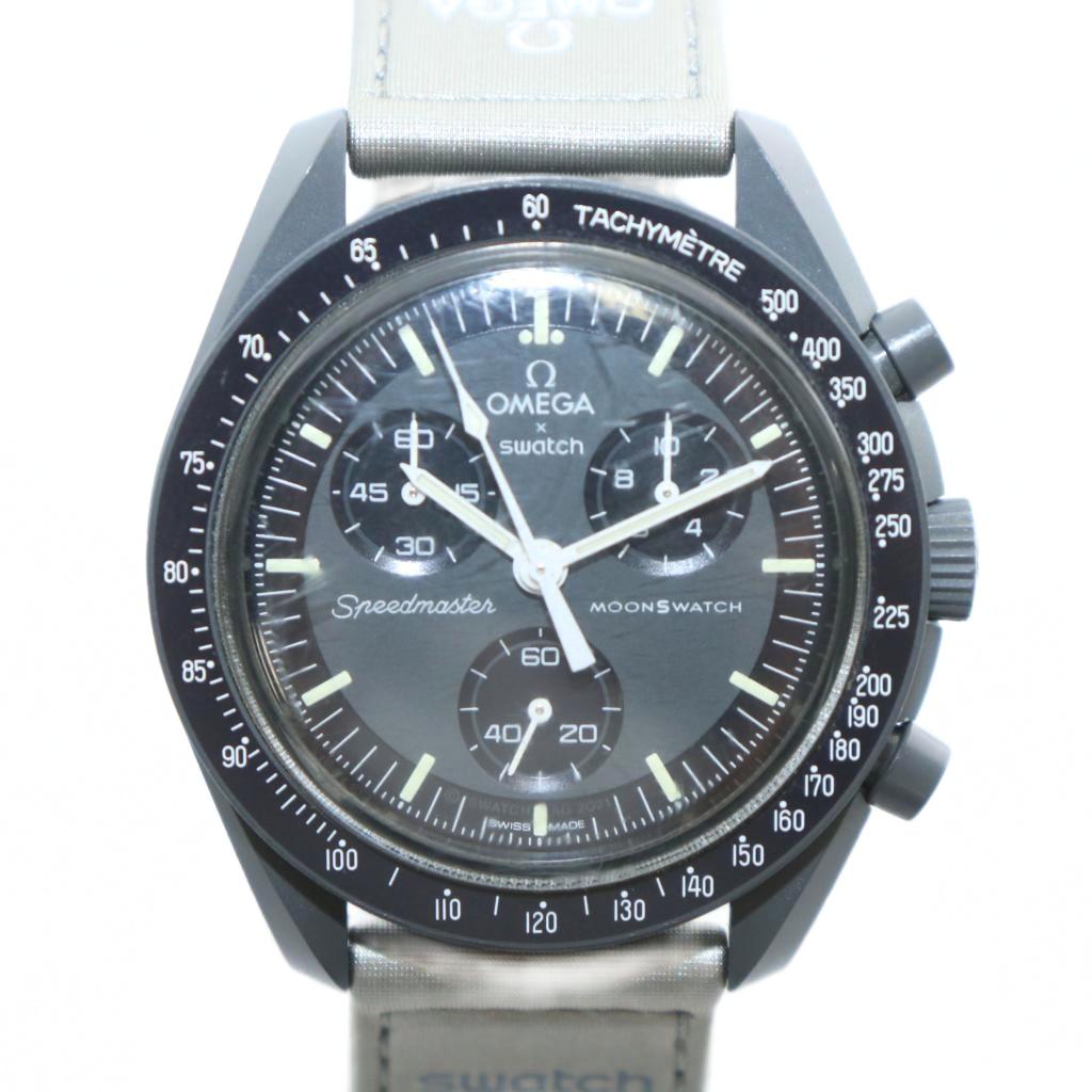 【中古】オメガ OMEGA × スウォッチ Swatch ムーンスウォッチ MOONSWATCH MISSION TO MERCURY 腕時計 ウォッチ セラミック クォーツ アナログ クロノグラフ グレー S033A100 /XZ ☆AA★ メンズ 【ベクトル 古着】 250914