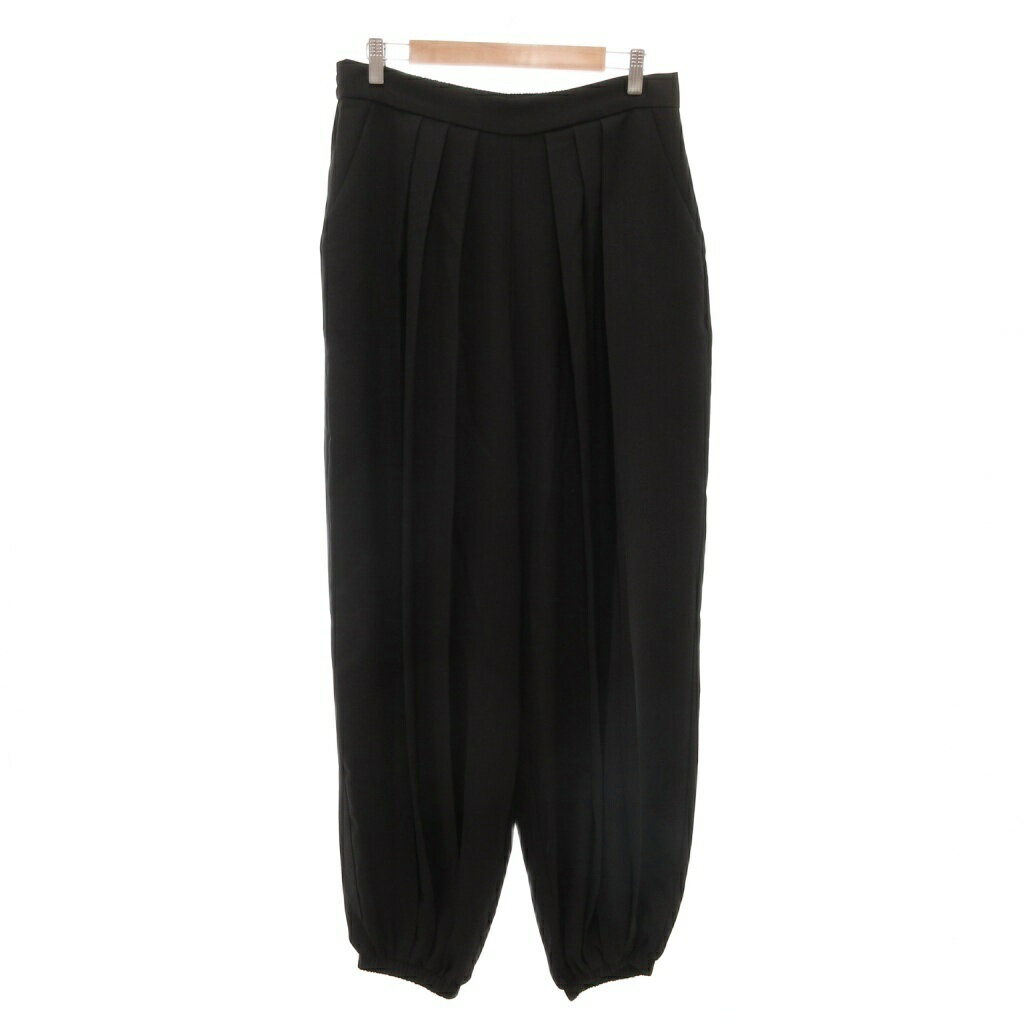 【中古】みさまる MISAMARU 美品 袴パンツ スラックス タック イージー M 黒 ブラック 大きいサイズ /AE レディース 【ベクトル 古着】 250920