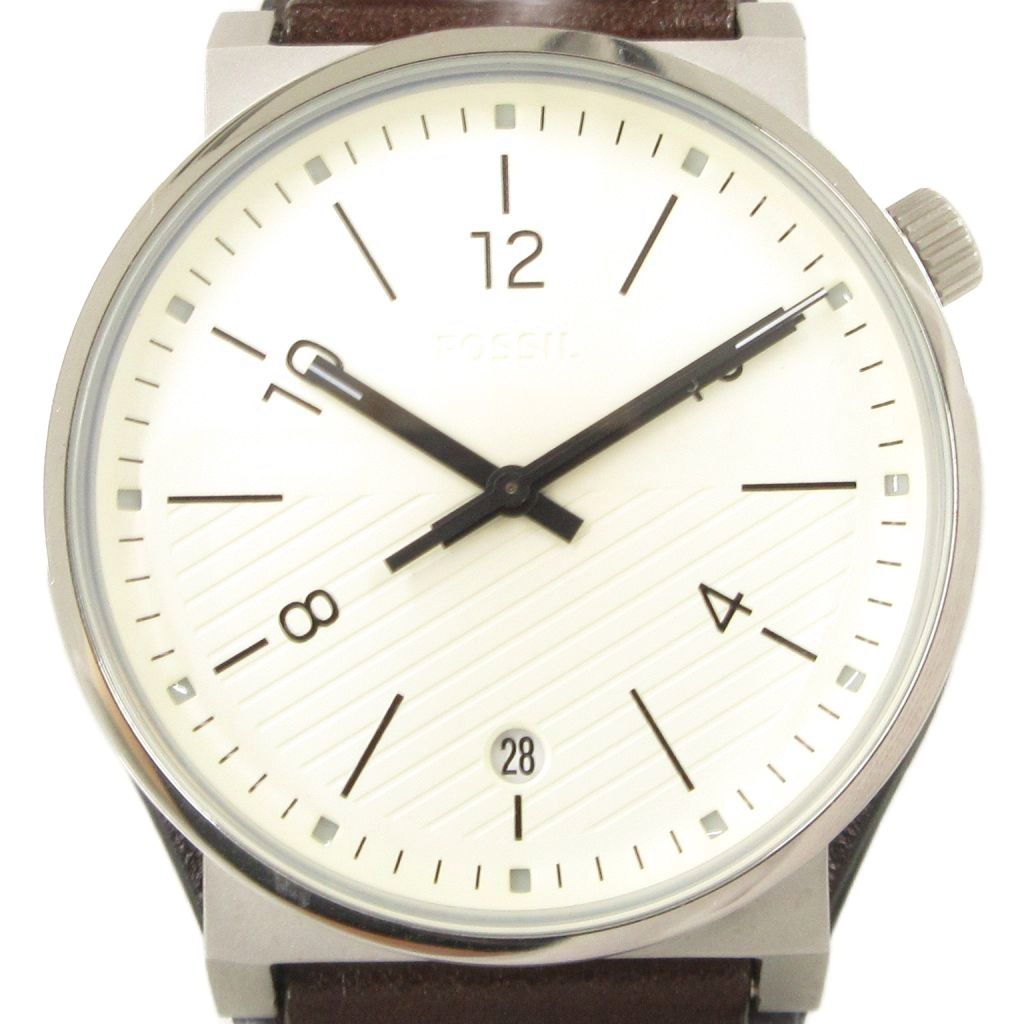 【中古】フォッシル FOSSIL 腕時計 FS5510 アナログウォッチ クォーツ ラウンド シルバーカラー 茶 ブラウン /AE メンズ 【ベクトル 古着】 251029