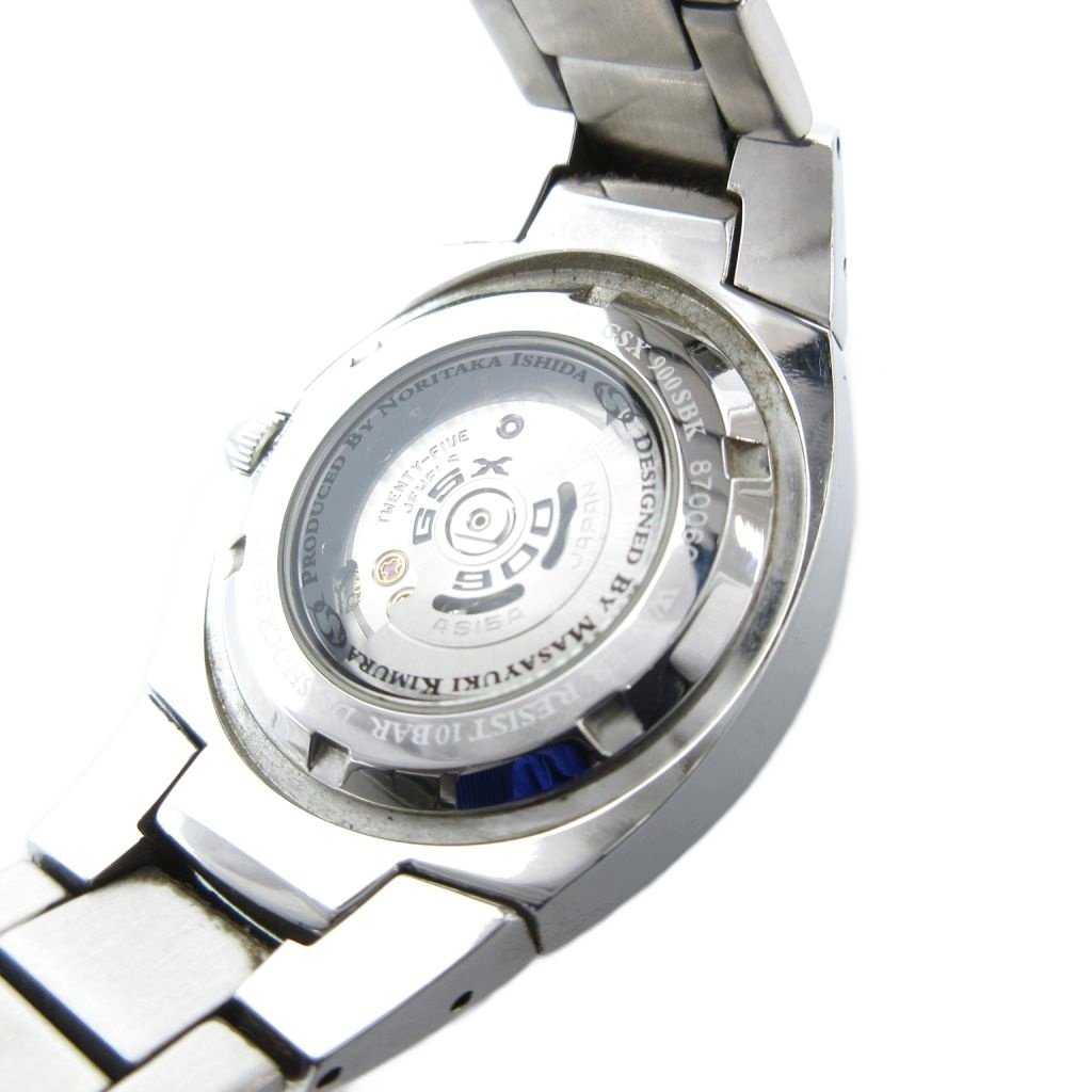 【中古】GSX GENERAL MANAGER 腕時計 自動巻き アナログ カレンダー付き ステンレス 裏スケ 銀色 GSX900SBK /UO メンズ 【ベクトル 古着】 251023