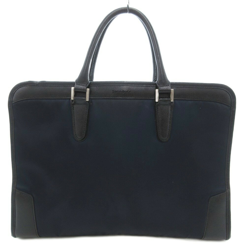 【中古】サムソナイト Samsonite ビジネスバッグ ブリーフケース ナイロン 紺 ネイビー 2WAY /UO メン..
