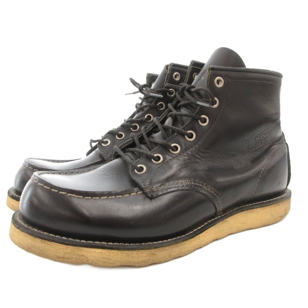 【中古】レッドウィング REDWING クラシック モック Classic Moc アイリッシュセッター モックトゥ ショートブーツ レザー レースアップ UK8 27cm 8130 黒 ブラック /GV メンズ 【ベクトル 古着】 251114