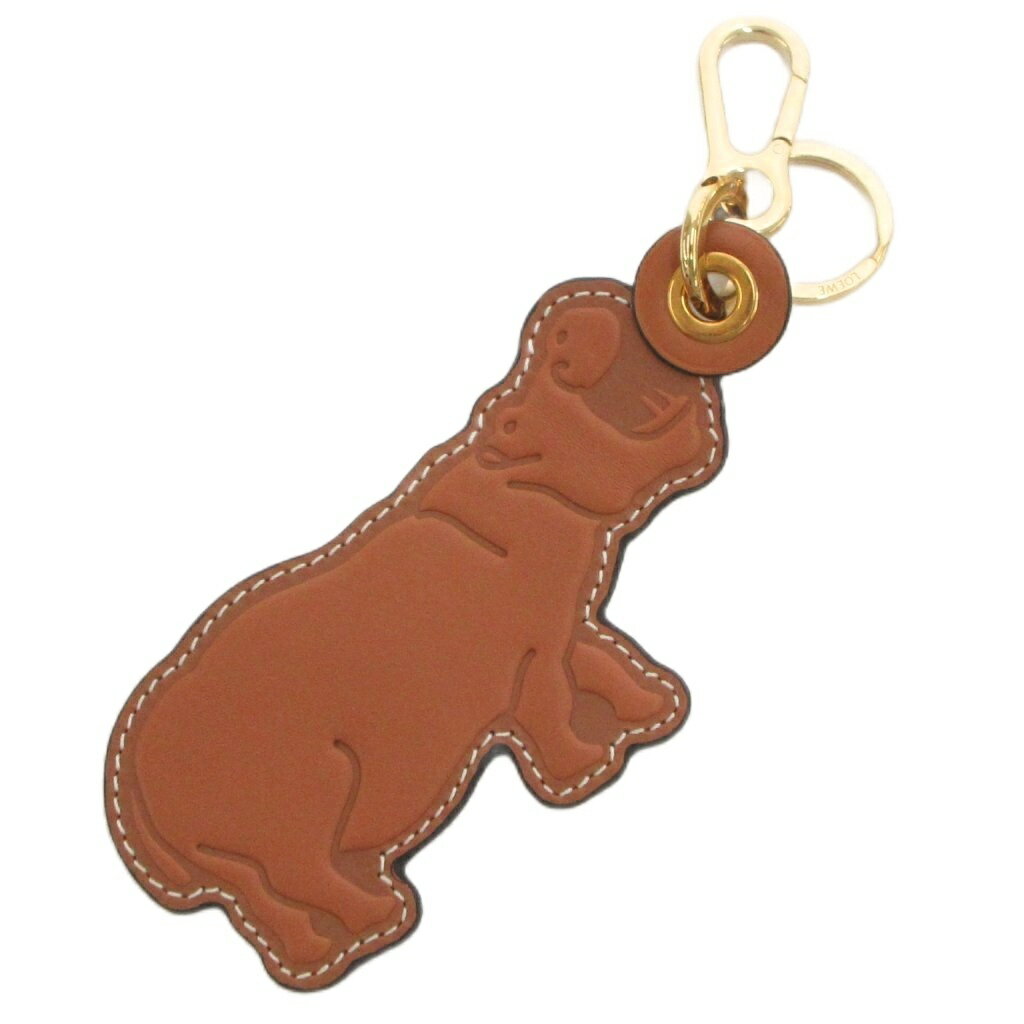 【中古】ロエベ LOEWE Noah’s Ark ノアの箱舟 ヒポポタマス カバ チャーム キーリング キーホルダー カ..