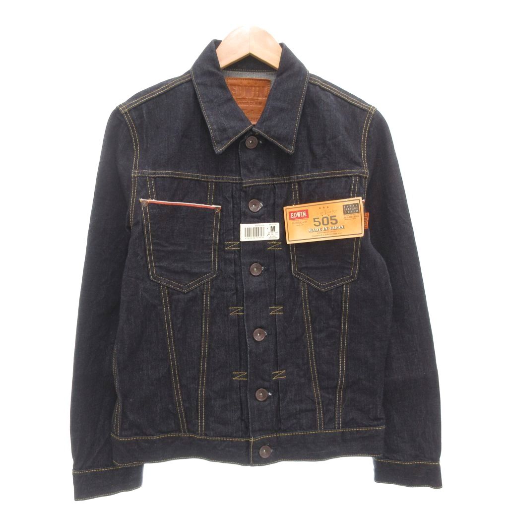 【中古】未使用品 エドウィン EDWIN タグ付き 505 デニムジャケット Gジャン ジージャン M 赤耳 ダークインディゴ /AE メンズ 【ベクトル 古着】 251125
