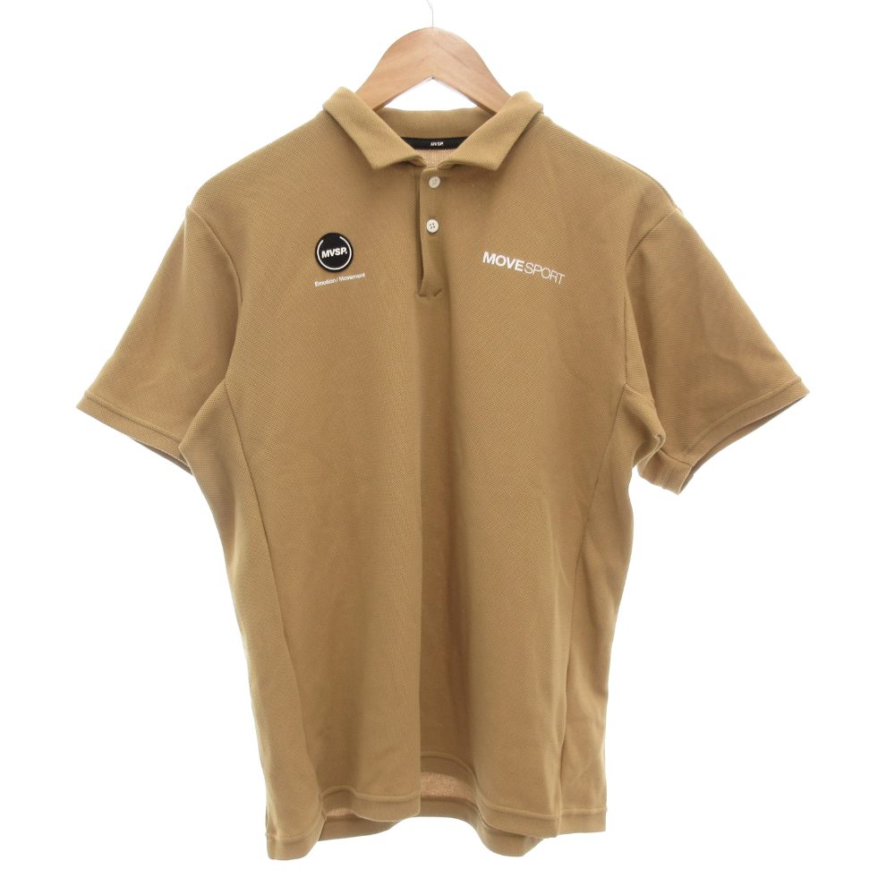 【中古】デサント DESCENTE MOVE SPORT MVSP サンスクリーン ポロシャツ 半袖 鬼鹿の子 ロゴ M 茶 ブラウン DMMVJA70 /GV メンズ 【ベクトル 古着】 260113