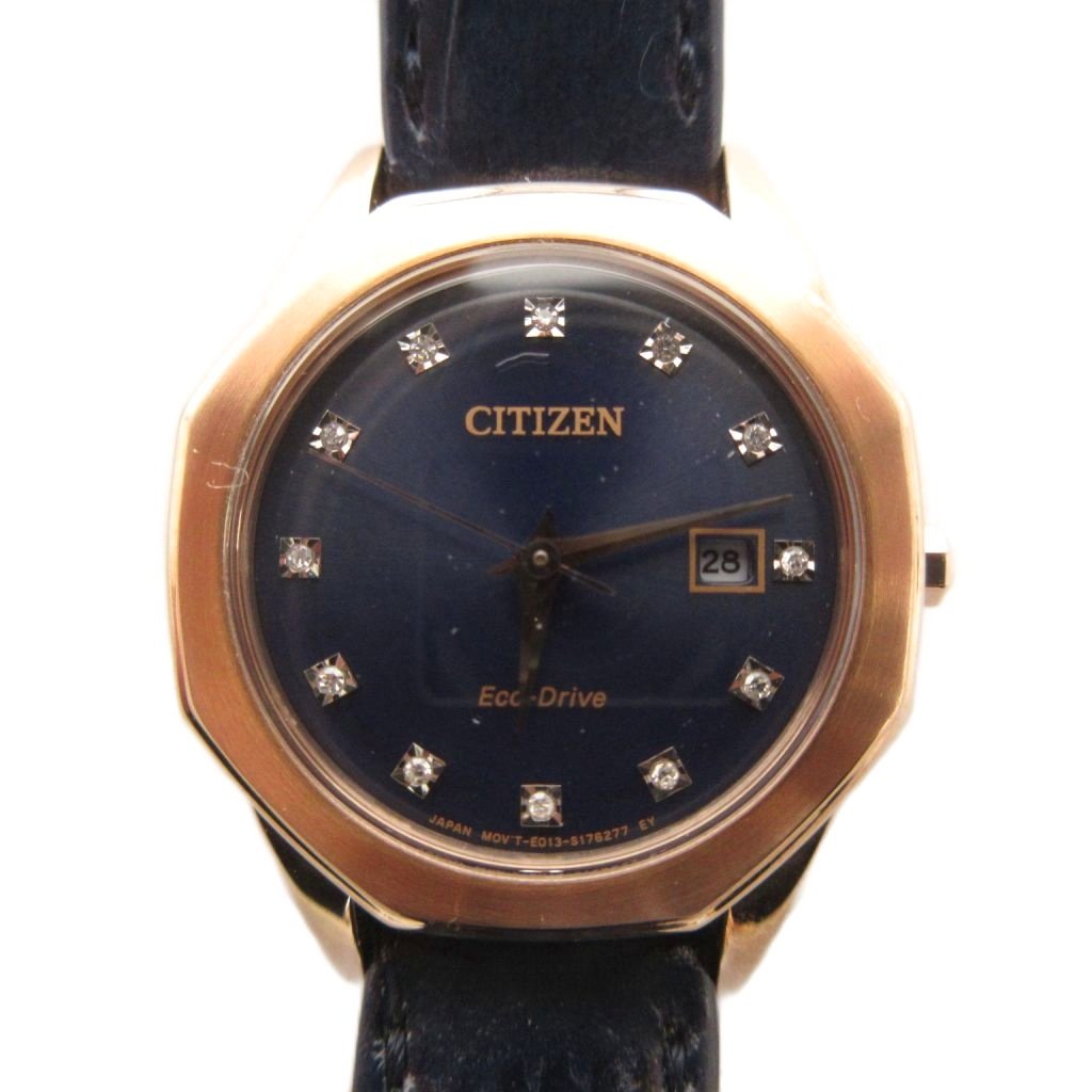 B, F, H, P, V - 【中古】シチズン CITIZEN 腕時計 エコドライブ ソーラー 紺文字盤 EW2583-05L /FF レディース 【ベクトル 古着】 260222