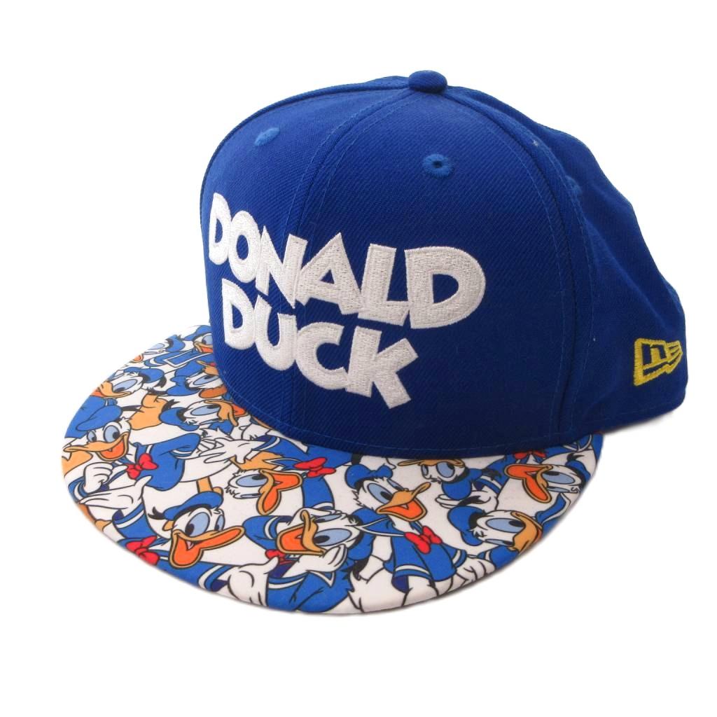 海外俱樂部（意大利） - 【中古】未使用品 ニューエラ NEW ERA × Disney ドナルドダック タグ付き キャップ 帽子 ロゴ刺繍 総柄 青 ブルー /FF メンズ 【ベクトル 古着】 260324