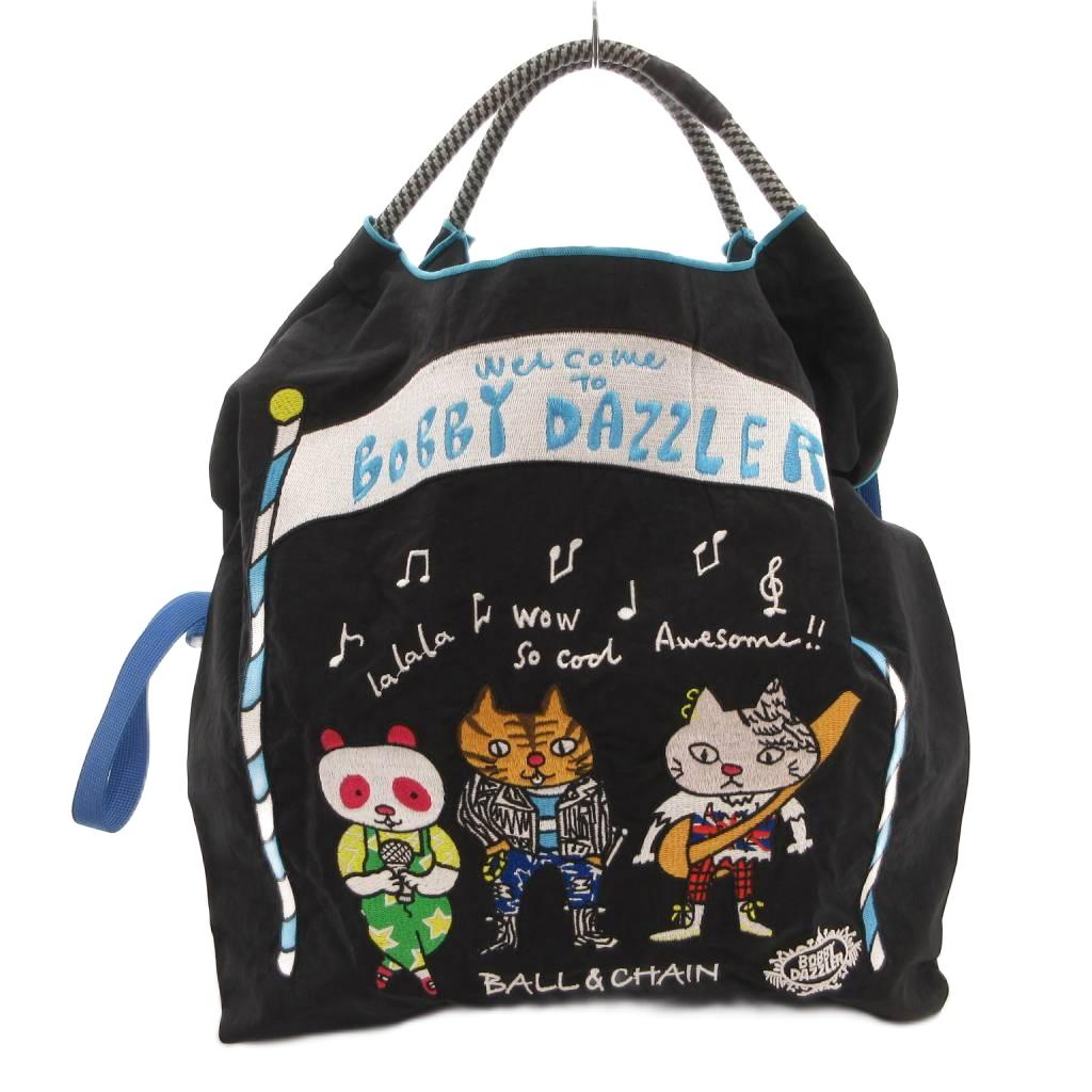 【中古】Ball and Chain Bobby Dazzler ハンドバッグ 手提げ 刺繍 アニマル 黒 ブラック /FF レディース 【ベクトル 古着】 260318