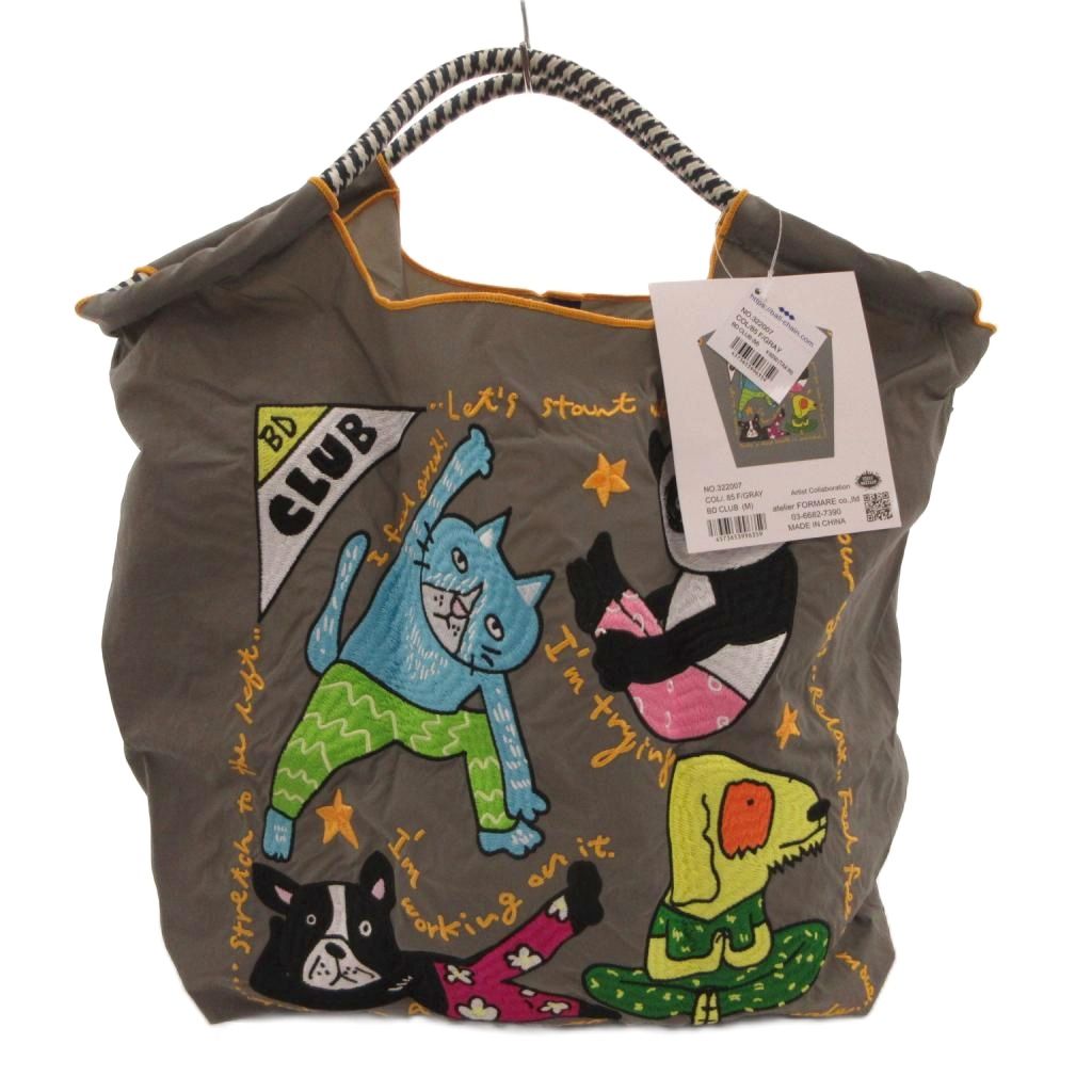 【中古】未使用品 Ball and Chain タグ付き Bobby Dazzler B.BD CLUB トートバッグ 手提げ アニマル 刺繍 グレー 322007 /FF レディース 【ベクトル 古着】 260318