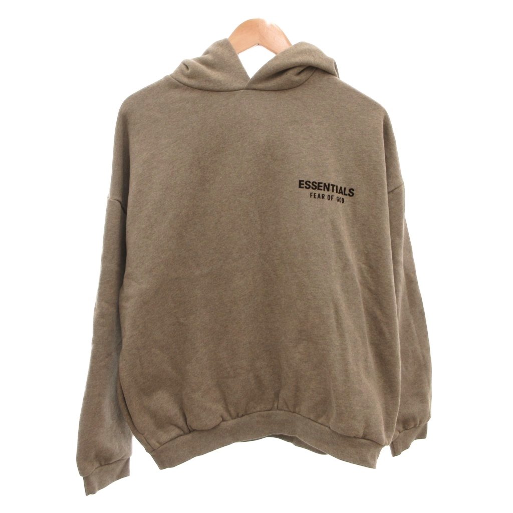 【中古】エフオージー エッセンシャルズ FOG ESSENTIALS 24SS プルオーバーパーカー フーディ スエード ロゴ 長袖 S 茶 ブラウン /FF メンズ 【ベクトル 古着】 260318