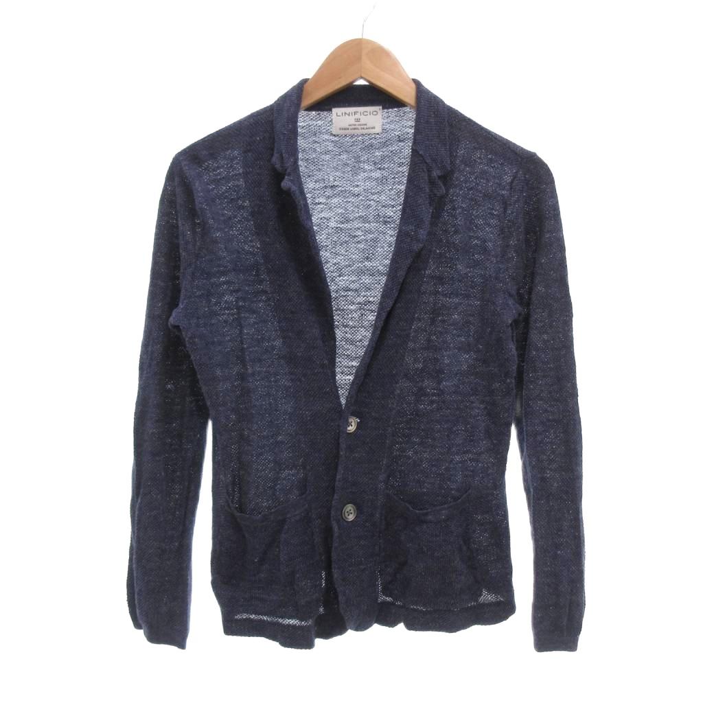 樂天商城 - 【中古】グリーンレーベルリラクシング ユナイテッドアローズ green label relaxing LINIFICIO NM リネン ノッチカーディガン S ネイビー /MG メンズ 【ベクトル 古着】 260330