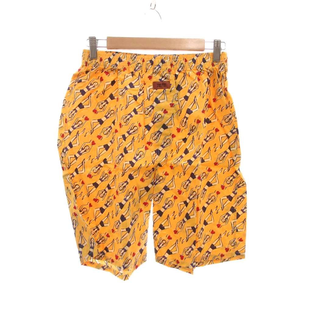 【中古】未使用品 タケオキクチ TAKEO KIKUCHI タグ付き ハーフパンツ ショート 総柄 MA イエロー系 /MG メンズ 【ベクトル 古着】 260326