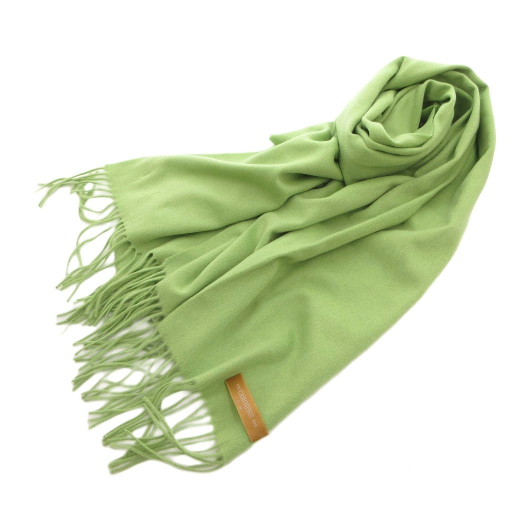【中古】PURE CASHMERE マフラー ストール フリンジ カシミヤ100％ グリーン /FF レディース 【ベクトル 古着】 260410