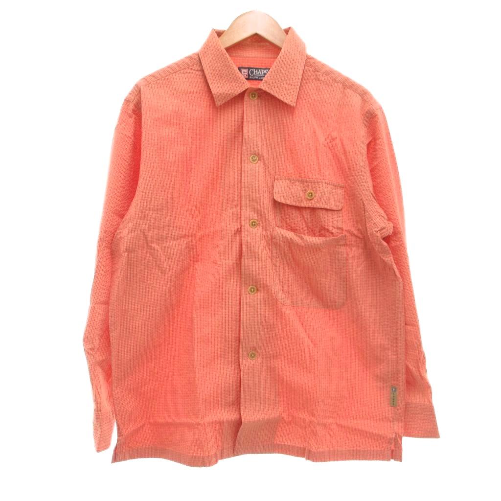 チャップス CHAPS RALPH LAUREN 美品 シャツ 長袖 チェック柄 ピンク L /MG メンズ  260417