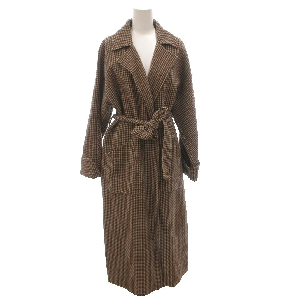 【中古】ミラオーウェン Mila Owen 接結 ロング トレンチコート グレンチェック ベルト ロング 0 茶 ブラウン /FF レディース 【ベクトル 古着】 260416 auc-vector-20866566 ブランド古着の買取販売ベクトル パッケージ画像