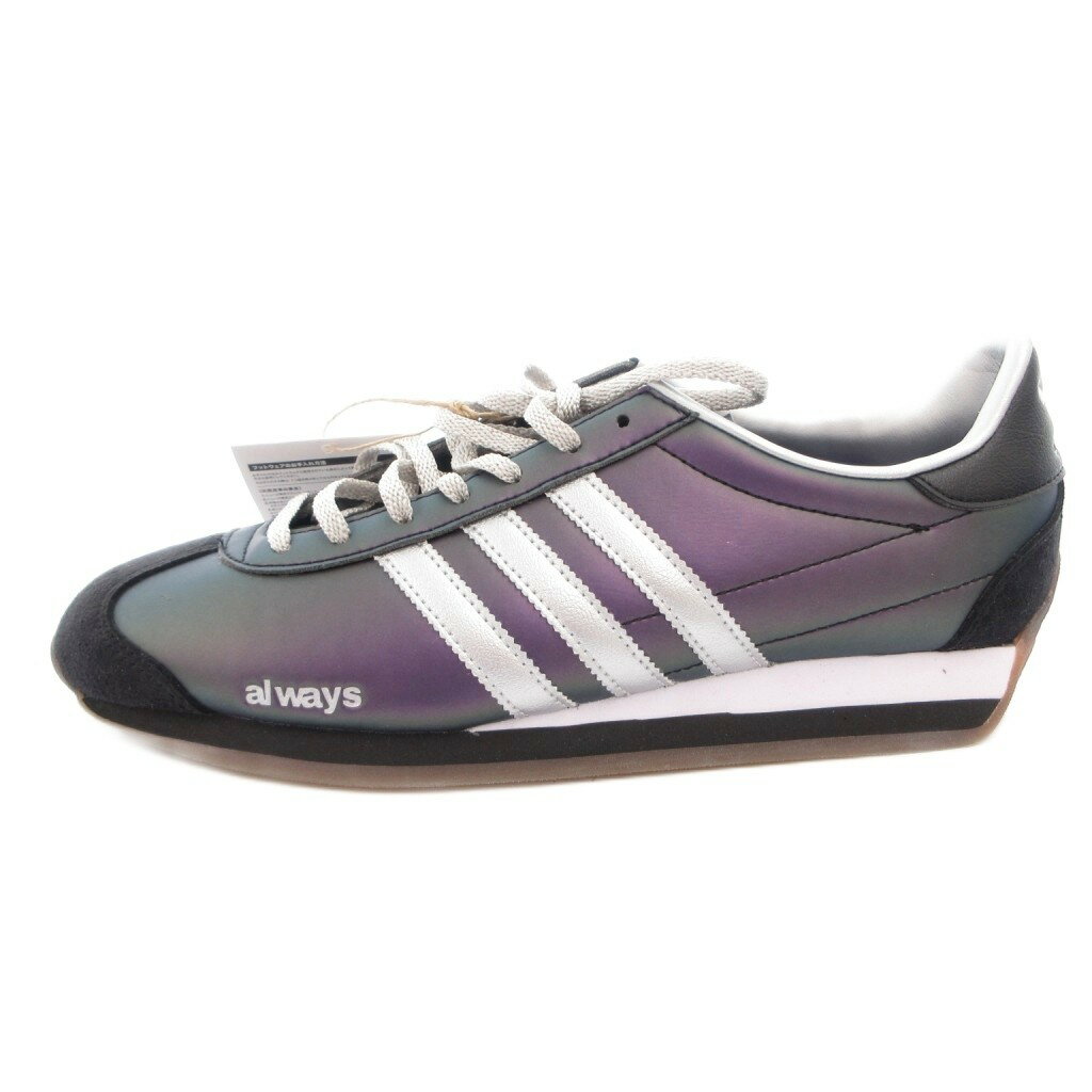 未使用品 アディダスオリジナルス adidas originals × ALWAYS タグ付き COUNTRY PURPLE SILVER METALLIC CORE BLACK スニーカー シューズ ローカット 27cm 黒 ブラック JH9100 /FF メンズ 260416
