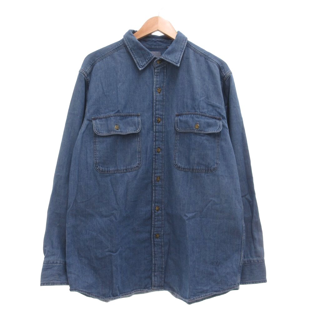 【中古】ユニクロ UNIQLO × JW ANDERSON 26SS デニムシャツ 長袖 331-484245 XL 青...