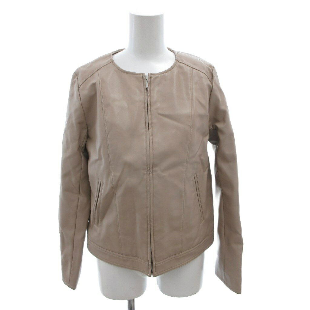 乐天商城 - 【中古】N.Natural Beauty Basic N.ナチュラルビューティーベーシック フェイクレザーブルゾン ジャケット ジップアップ M ベージュ /FF レディース 【ベクトル 古着】 260509