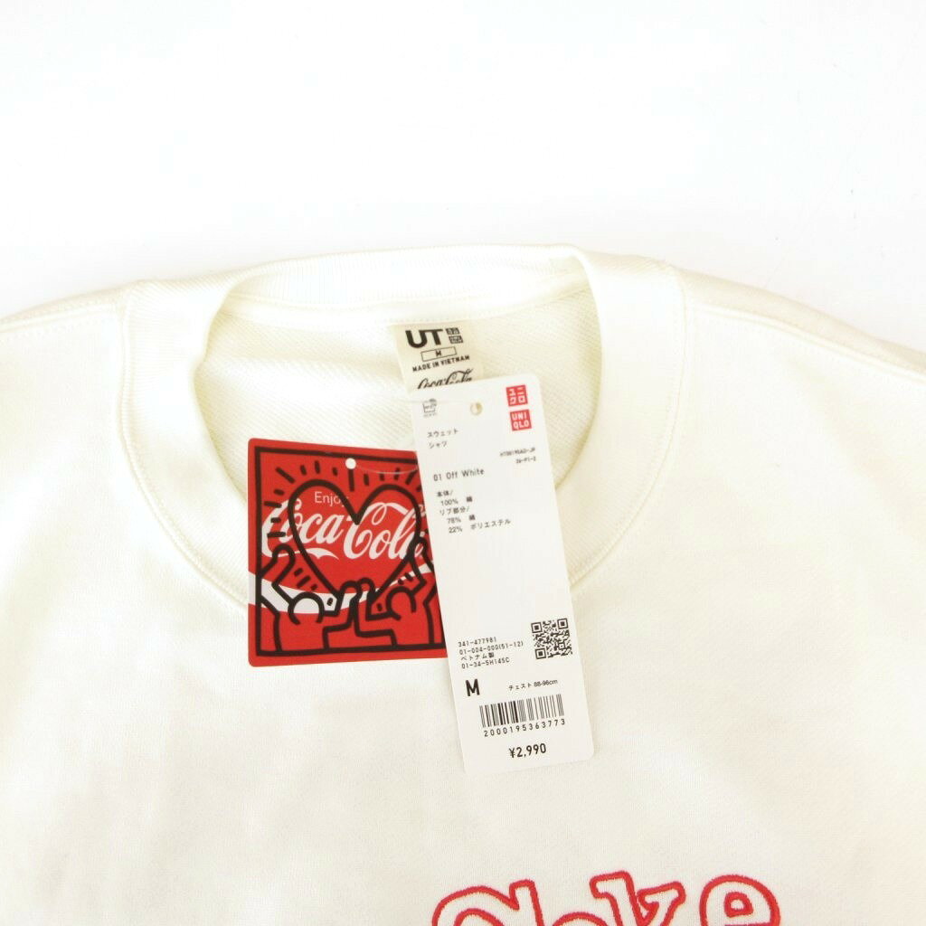 【中古】未使用品 ユニクロ UNIQLO タグ付き キースヘリング コカコーラ コラボ 25SS スウェット シャツ 長袖 裏毛 M オフホワイト /MG メンズ 【ベクトル 古着】 260512 3