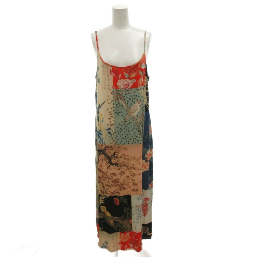 [Used] Unused Desigual Women's Slim Midi Dress with Tags, Digital Print Patchwork, All-over Print, Sleeveless, Long, XL, Multicolor /FF Women's [Vector Used Clothing] 260513