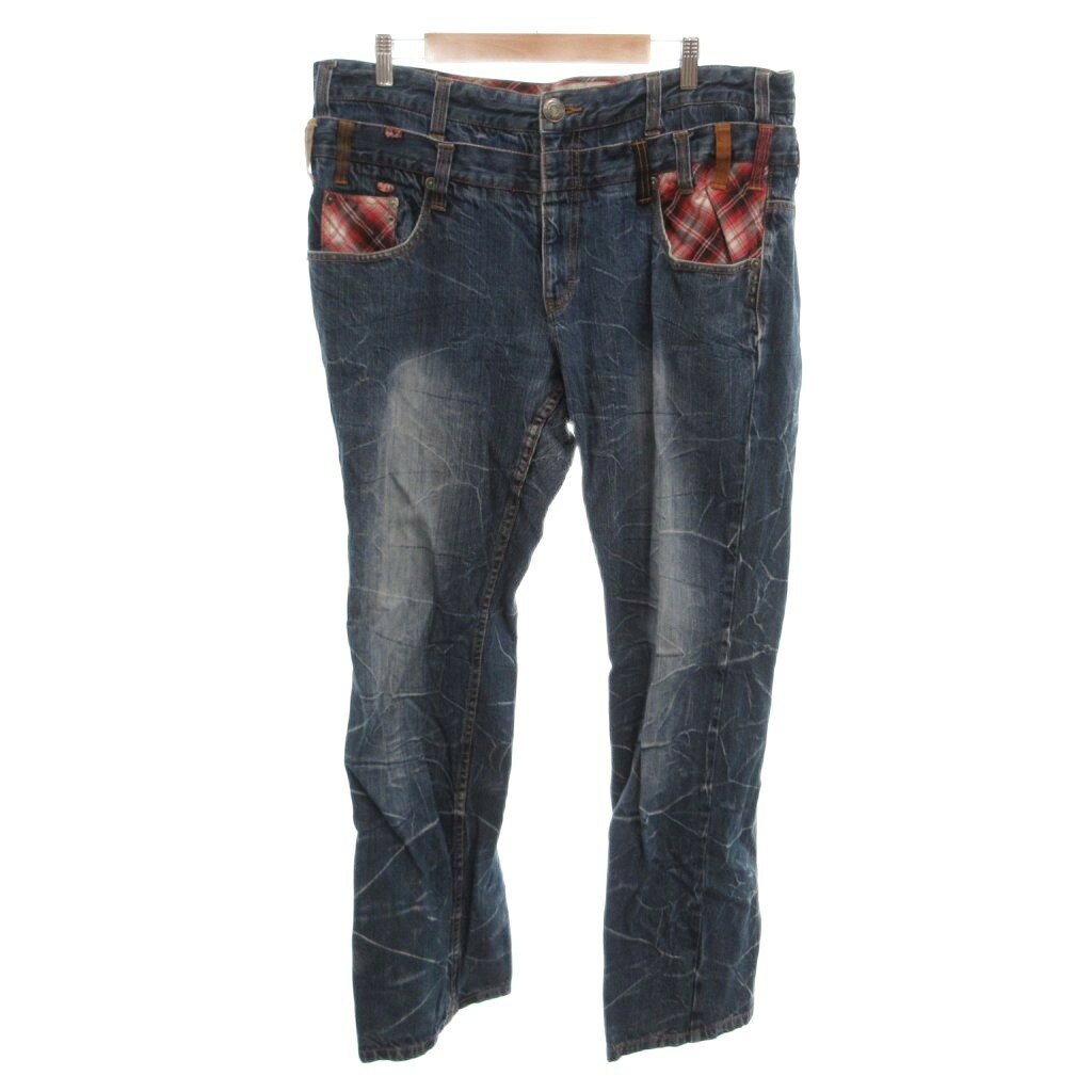 [중고] ALASKO JEANS STYLE 데님 팬츠 청바지 체크 무늬 105 인디고 / FF 남성 [벡터 헌 옷] 260521