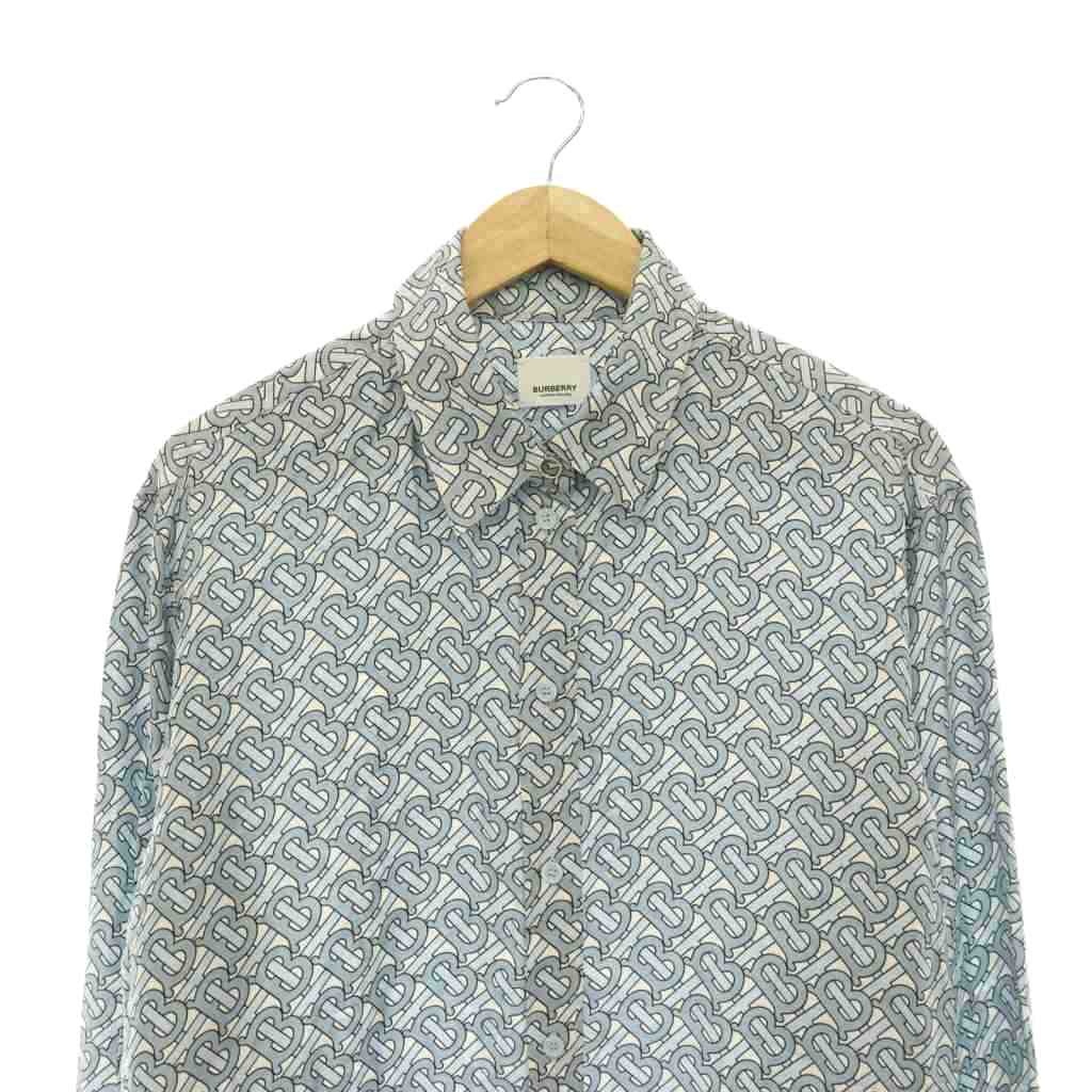 中古 バーバリー ロンドン BURBERRY LONDON シャツ ブラウス 長袖 TB モノグラム シルク 42 ライトブルー auc-vector-21170762 ブランド古着の買取販売ベクトル サンプル画像3