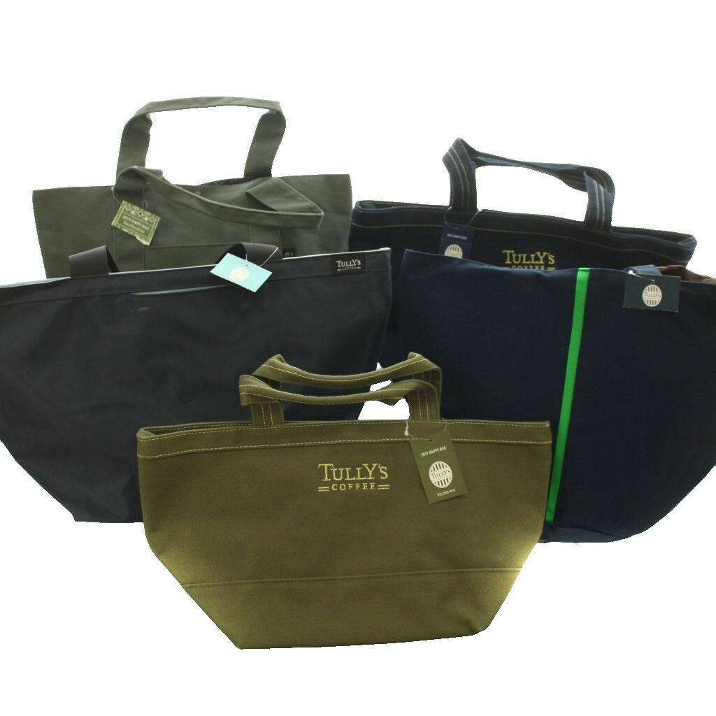 【中古】タリーズコーヒー TULLY'S COFFEE 5点セット トートバッグ 福袋 紺 ネイビー カーキ グレー /KU レディース 【ベクトル 古着】 260806