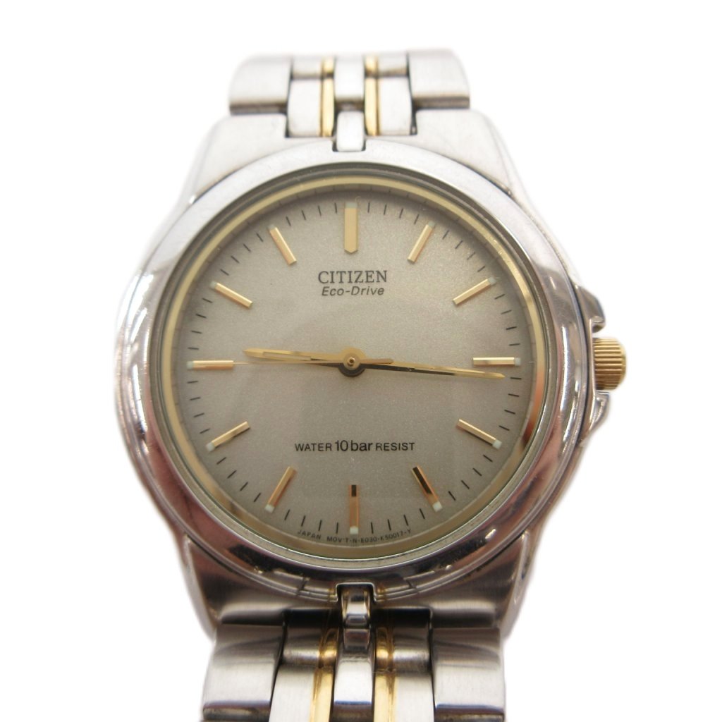 【中古】シチズン CITIZEN 腕時計 ウォッチ エコドライブ ソーラー 文字盤ゴールドカラー E030-K16253 /FF メンズ 【ベクトル 古着】 260810