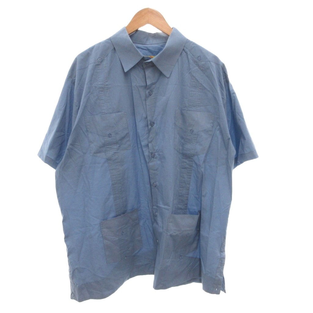 【中古】HABAND GUAYABERA ヴィンテージ キューバ シャツ 半袖 刺繍 XX 青 ブルー /FF メンズ 【ベクトル 古着】 260822表記サイズXX実寸サイズ肩幅：54cm　身幅：65cm　着丈：77cm　袖丈：25cm　　素材ポリエステル コットン色青 ブルー 状態・使用に伴う擦れ その他に目立ったダメージはなく、問題なくご使用いただける商品です。 ※あくまでも中古品ですので掲載写真や記載内容をご確認いただき、ご理解の上ご購入ください。備考こちらのお品物は店舗で保管しておらず、店頭販売出来かねます。（※お取り寄せも出来かねます）商品のお問い合わせの回答を休止しております。＊各商品ページの商品詳細等をご確認の上ご購入ください。【中古】HABAND GUAYABERA ヴィンテージ キューバ シャツ 半袖 刺繍 XX 青 ブルー /FF メンズ 【ベクトル 古着】 260822状態ランク　”AB”詳細については、下記および「状態ランクについて」ページをご覧ください。未使用・新品の商品ほぼ新品同様の商品使用感が少なく、かなり状態の良い商品使用感はあるが、傷や汚れの少ない商品使用感の他、傷や汚れが見られる商品かなり大きな傷みがある難あり商品※S〜CランクはUSED品となりますので、使用感をご理解の上でご入札下さい。状態ランクについてinformation表記サイズXX実寸サイズ肩幅：54cm　身幅：65cm　着丈：77cm　袖丈：25cm　　素材ポリエステル コットン色青 ブルー 状態・使用に伴う擦れ その他に目立ったダメージはなく、問題なくご使用いただける商品です。 ※あくまでも中古品ですので掲載写真や記載内容をご確認いただき、ご理解の上ご購入ください。備考こちらのお品物は店舗で保管しておらず、店頭販売出来かねます。（※お取り寄せも出来かねます）商品のお問い合わせの回答を休止しております。＊各商品ページの商品詳細等をご確認の上ご購入ください。本商品は一点物です他サイトや店舗にて販売している商品です。多少のお時間差にて欠品になることもございます。予めご了承頂ますようお願い致します。ベクトル・サイズガイドはこちらこの商品と同じブランドの商品を見る