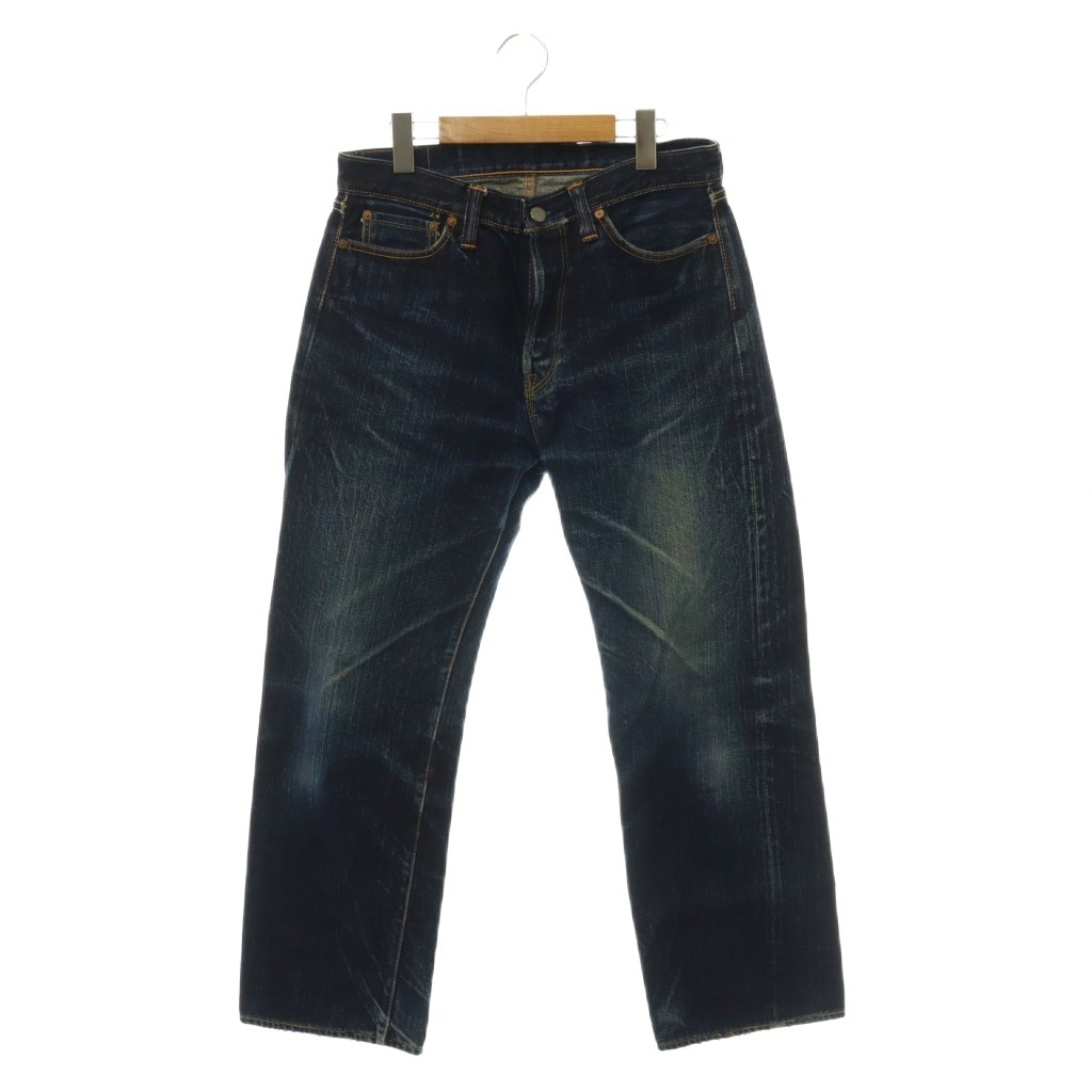 【中古】ザ フラットヘッド THE FLAT HEAD 3005 デニムパンツ ジーンズ ボタンフライ ストレート 赤耳 セルビッチ W33 インディゴブルー /DO メンズ 【ベクトル 古着】 260828