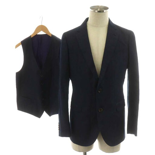 【中古】アルチザン ARTISAN テーラードジャケット ブレザー ベスト 前開き 2点セット コットン カシミヤ混 S M 紫 パープル /AN18 メンズ 【ベクトル 古着】 231101 【中古】アルチザン ARTISAN テーラードジャケット ブレザー ベスト 前開き 2点セット コットン カシミヤ混 S M 紫 パープル /AN18 メンズ 【ベクトル 古着】 231101
