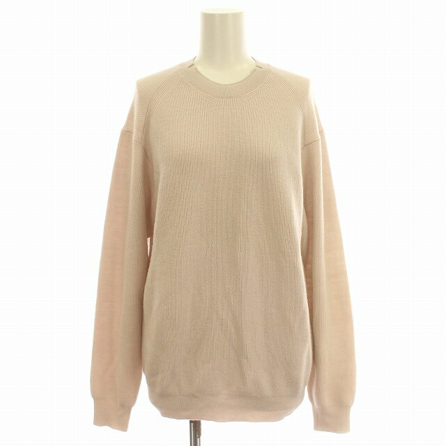 【中古】トゥモローランド TOMORROWLAND 22AW キャッシュウール クルーネックプルオーバーニット ウール ニット セーター S ピンクベージュ /...