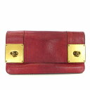 【中古】マルベリー Mulberry 長財布 二つ折り レザー ターンロック 赤 レッド /TK ●D レディース 【ベクトル 古着】 240912