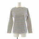 【中古】セントジェームス SAINT JAMES Tシャツ バスクシャツ カットソー 長袖 ボーダー ボートネック XXS 白 ホワイト 紺 ネイビー /NQ レディース 【ベクトル 古着】 241119