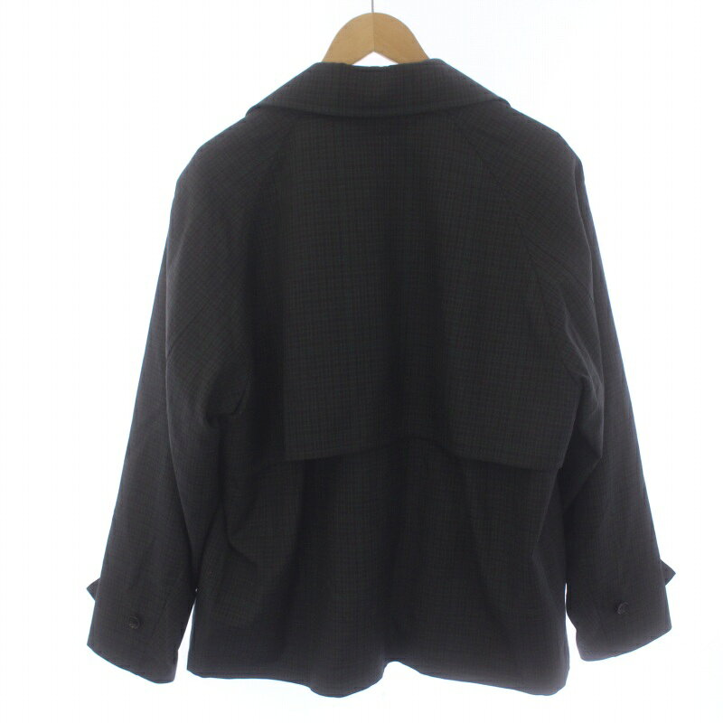 【中古】未使用品 モンキータイム MONKEY TIME アローズ タグ付き TR MINI CHECK CROPPED COAT テーラードジャケット チェック ダブル S カーキ 83251861487 /XK メンズ 【ベクトル 古着】 241125