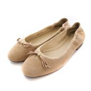【中古】コールハーン COLE HAAN バレエシューズ フラット パンプス リボン 6.5B ベージュ W25391 /YM ●D レディース 【ベクトル 古着】 250524