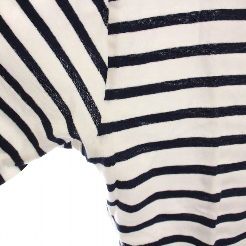 【中古】セントジェームス SAINT JAMES バスクシャツ Tシャツ カットソー ボーダー 半袖 48 白 ネイビー /YM レディース 【ベクトル 古着】 250527