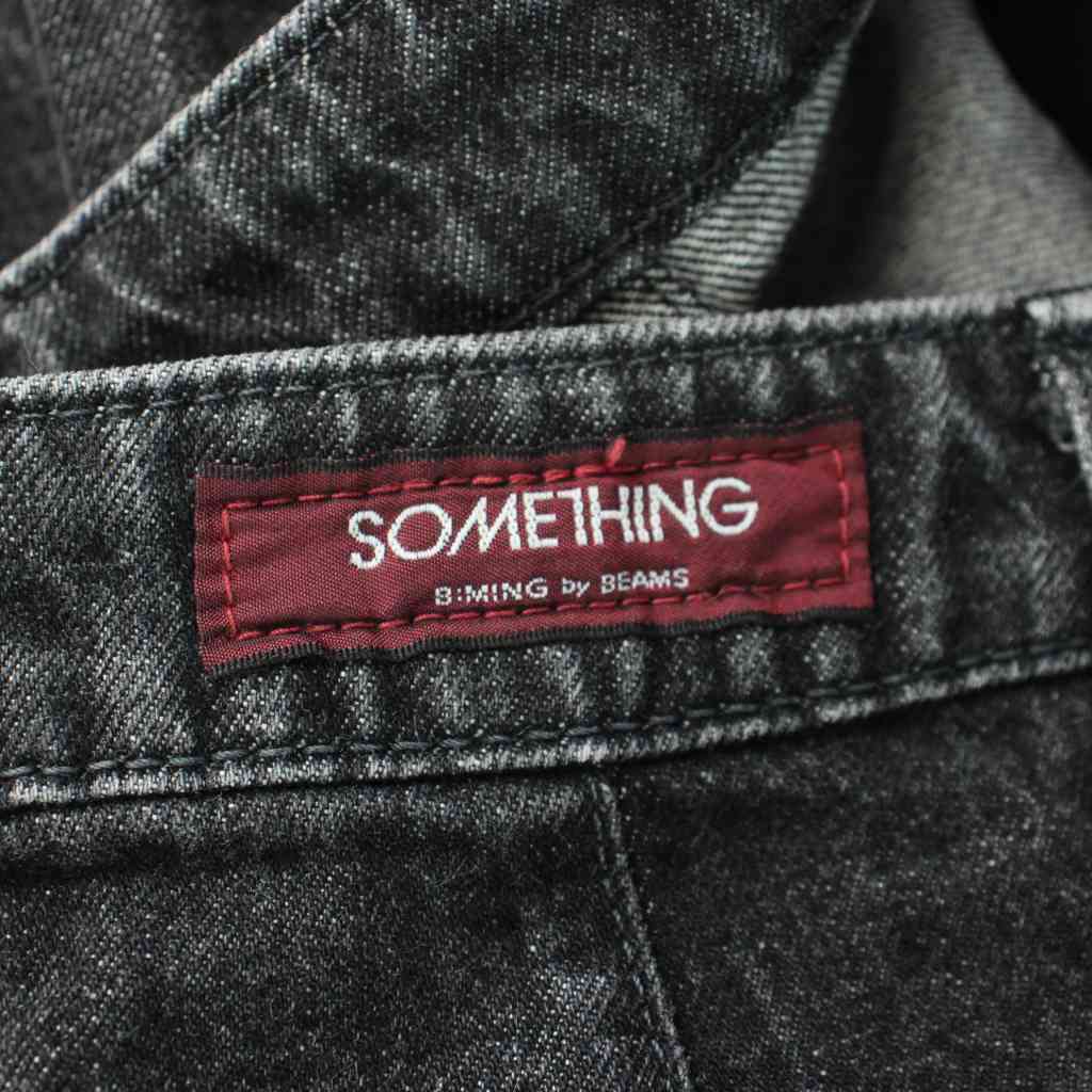 【中古】サムシング something デニム ジーンズ XS 黒 ブラック 無地 ハイウエスト...