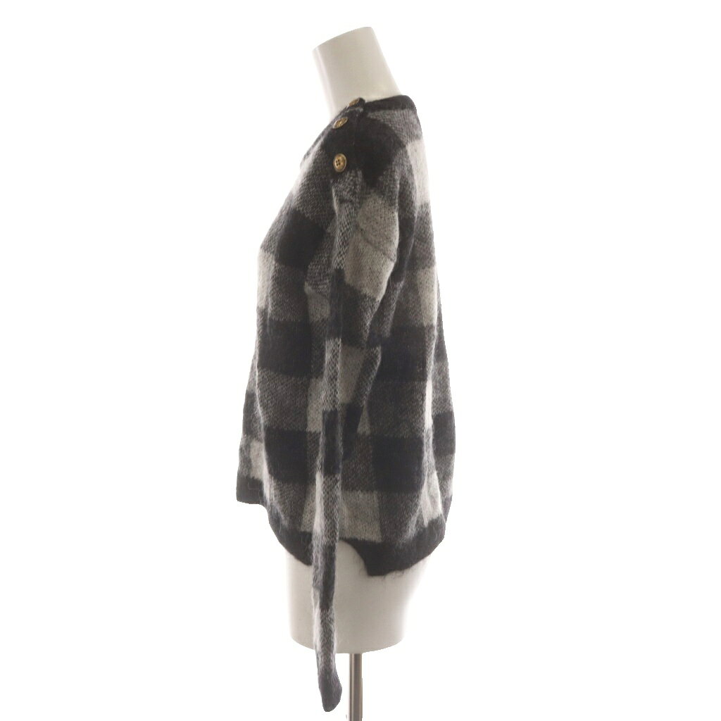 中古 バーバリーブルーレーベル BURBERRY BLUE LABEL ニット セーター 38 黒 ブラック 白 ホワイト チェ auc-vector-21044591 ブランド古着の買取販売ベクトル サンプル画像2